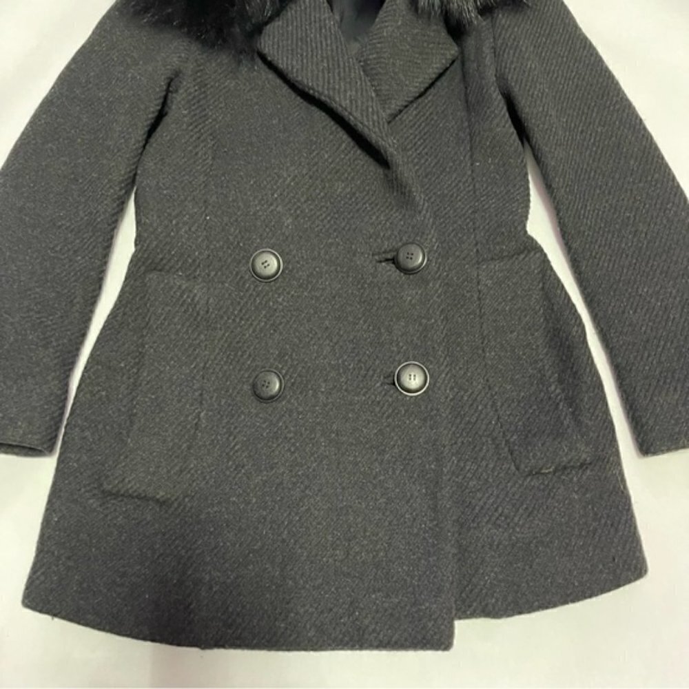 Prada Black Northern Racoon Dyed Fur Pea Coat IT 38/ US 2 - Picture 3 of 15